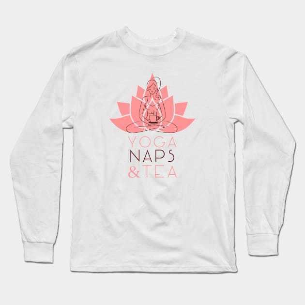 Yoga Naps Tea Long Sleeve T-Shirt by Octeapus